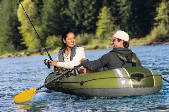 Intex Seahawk 2 Inflatable Boat for 1 Adult Green with 2 Paddles and Pump