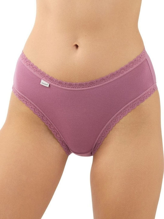 Βαμβακερά Γυναικεία Slip 3Pack Λιλά, Ροζ, Γκρι