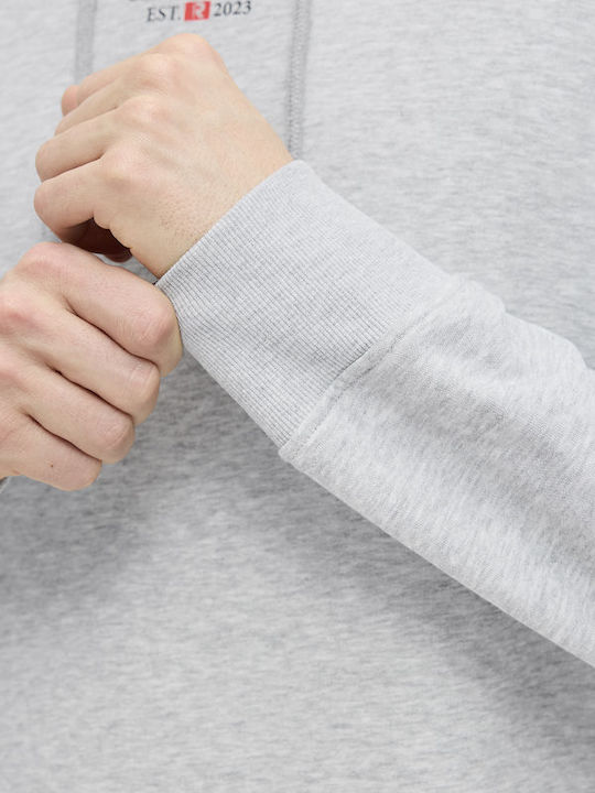 Φούτερ με Κουκούλα Light Grey Melange