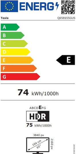 Tesla Smart Τηλεόραση 65" 4K UHD QLED Q65E655GUS HDR (2025)