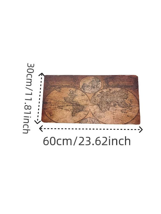 Vintage Hartă Decorativă Mondială Din Piele – 60 × 30 Cm
