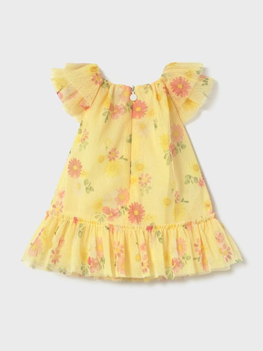 Children's Dress Sleeveless Tulle Yellow