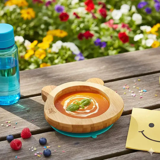 Pandaboo Baby Food Bowl made of Bamboo Orange