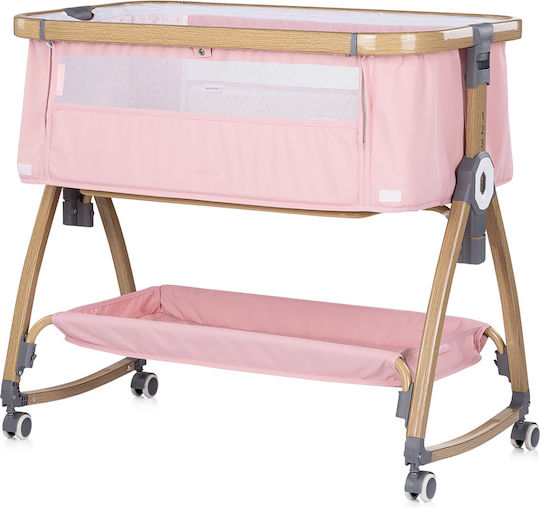 Chipolino Wiege mit Matratze, Seitlicher Öffnung und Rädern Rosa