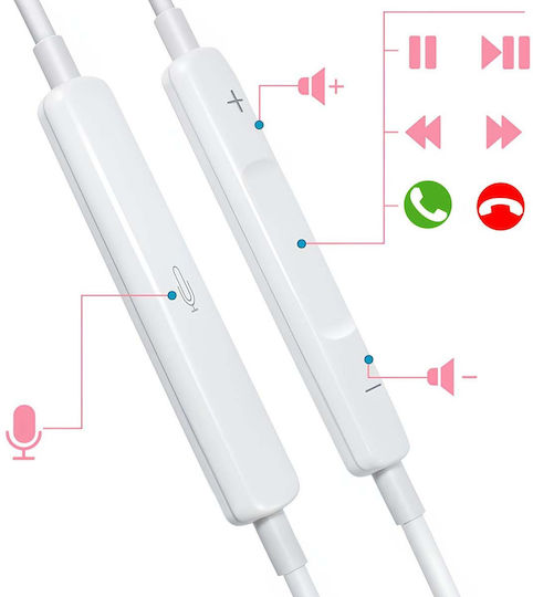 Jaym Wired Usb-c Earbuds Mic 3-button Remote White