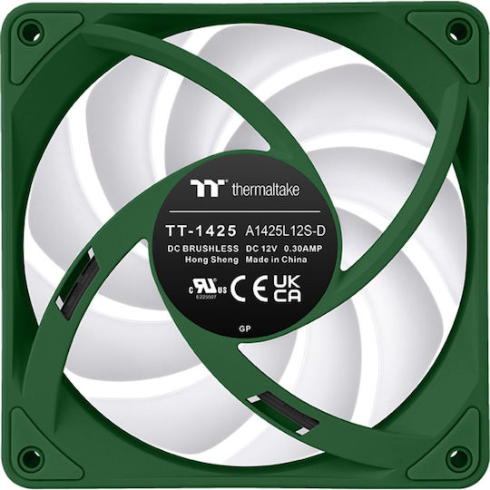 Thermaltake CT140 EX Обратен Перка Вентилатор За Кутия (1800 Оборота / 94.95 CFM) с ARGB Осветление и Свързване 3-Pin / 4-изводна ШИМ 3 бр. Зелен