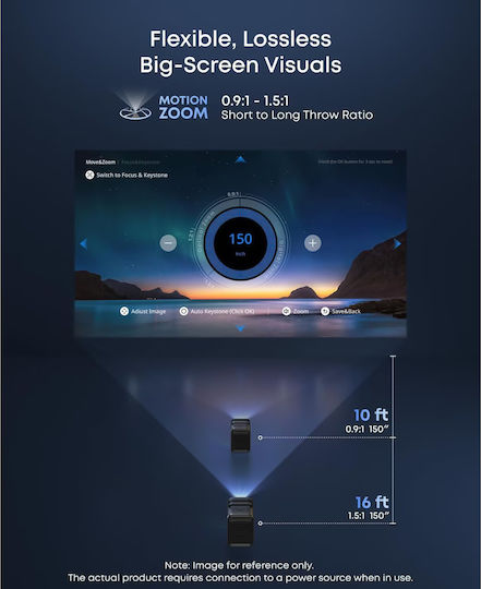 Nebula by Anker X1 4K Mini Projector DLP 4K Ultra HD Laser με Wi-Fi και Ενσωματωμένα Ηχεία