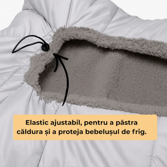 Kidizi Universal Sac de picioare pentru cărucior Impermeabil Gri cu căptușeală Fleece