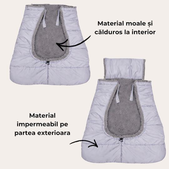 Kidizi Universal Sac de picioare pentru cărucior Impermeabil Gri cu căptușeală Fleece