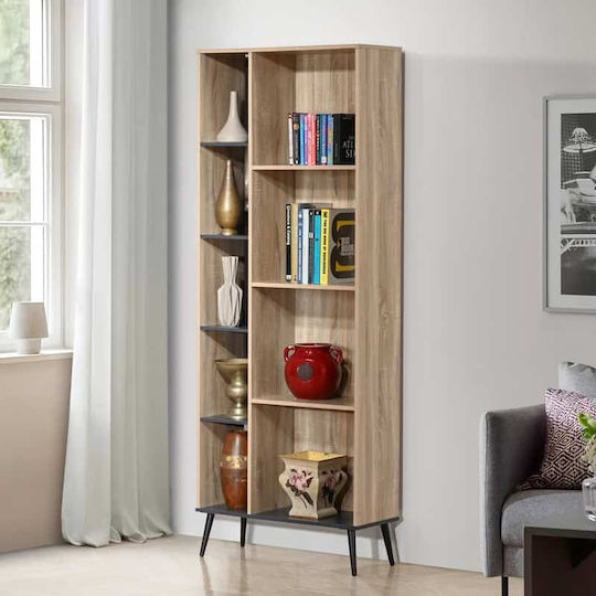 Zezan Sonoma Bookcase Anthracite 76.5x30x200.5 cm