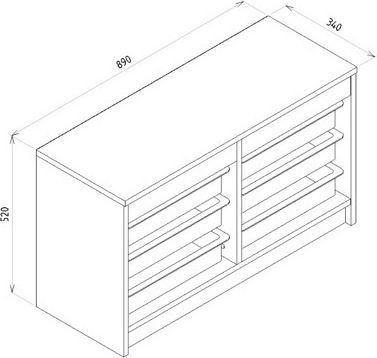 Kids Chest of Drawers White with 6 Drawers 89x34x52cm