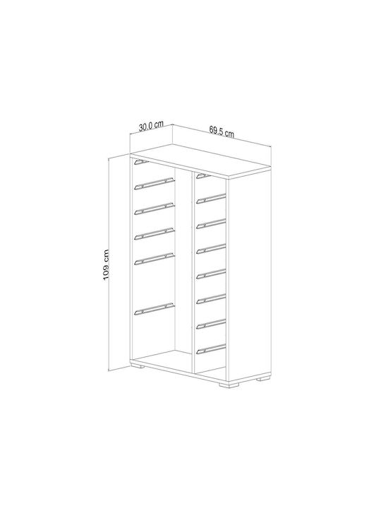 Comodă pentru copii Alb 69.5x30x109buc