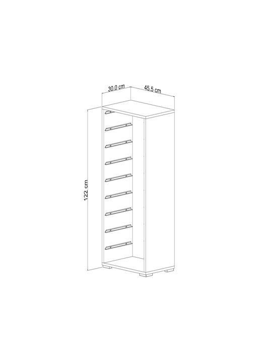 Comodă pentru copii Alb cu 9 sertare 45.5x30x122buc