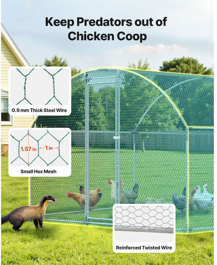 Vevor Metallic Poultry Coop L0.19 x W0.09 x H0.06m