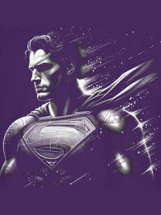 T-shirt Superman Geschwindigkeit Blur Monochromatisch Bedruckte Blusen Pop Culture Lila