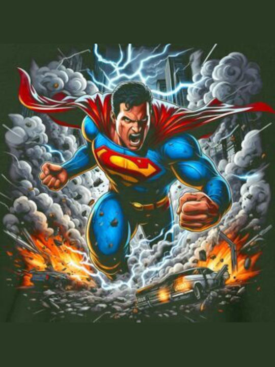 Crewneck Φούτερ Superman Unleashed Pop Culture Forest Green Crewneck Φούτερ Superman Unleashed Pop Culture Forest Green