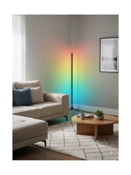 GloboStar LED Floor Lamp H200cm. with RGBW Light 150lm Black