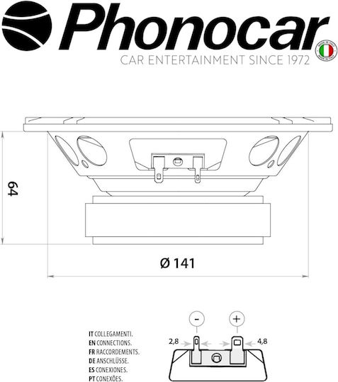 Phonocar Set Auto-Lautsprecher mit 100W RMS (Tieftöner)