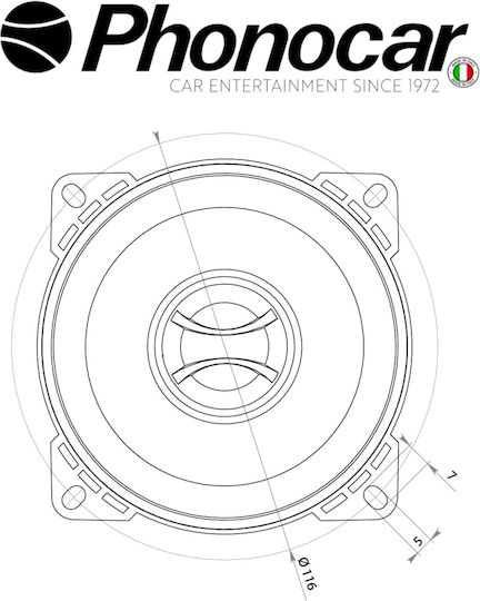 Phonocar Σετ Ηχεία Αυτοκινήτου 4" με 25W RMS (2 Δρόμων)
