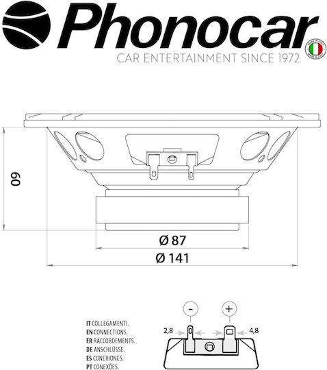 Phonocar Set Auto-Lautsprecher mit 35W RMS (Tieftöner)