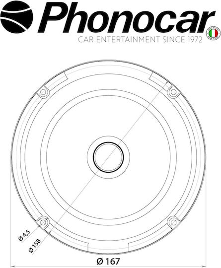 Phonocar Σετ Ηχεία Αυτοκινήτου 6.5" με 70W RMS (Woofer)