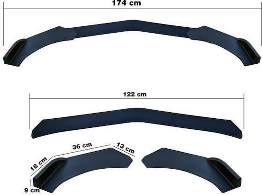 Simoni Racing Spoiler Αυτοκινήτου Μπροστά Διακοσμητικό Spoiler Προφυλακτήρα Lip Splitter Carbon Look Συμβατό με