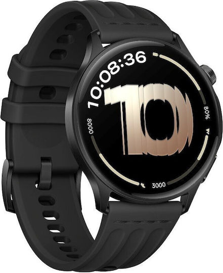 OnePlus Watch Lite Stainless Steel 45mm Αδιάβροχο με Παλμογράφο (Μαύρο)