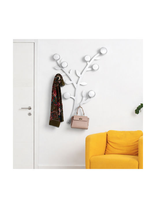 Foppapedretti Agățătoare De Perete Appendialbero Metalică Cu 3 Compartimente Argintii 40x5x65cm