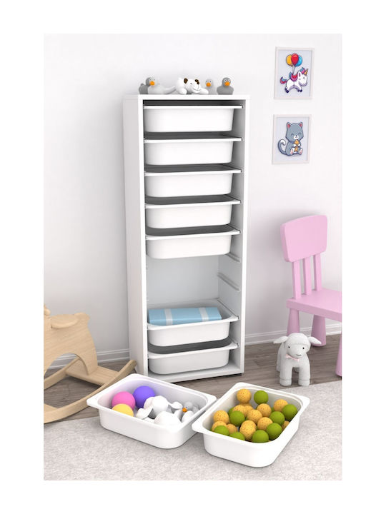 Comodă pentru copii Gri cu 9 sertare 45.5x30x122buc