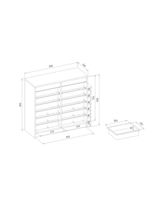 Comodă pentru copii Alb 89x34x85buc