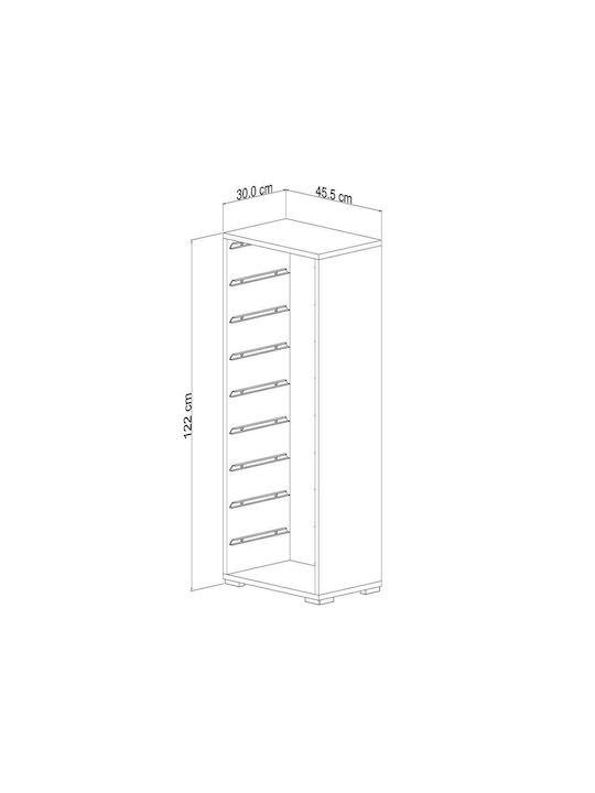 Comodă pentru copii Alb cu 9 sertare 45.5x30x122buc
