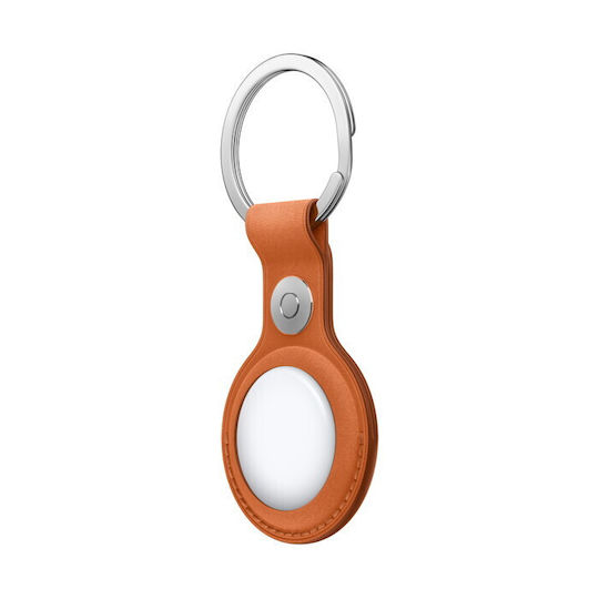 Apple FineWoven Key Ring Θήκη Μπρελόκ Δερμάτινη για AirTag Fox Orange