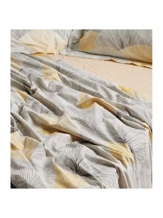Das Home Sheet Sets Queen 240x260cm. Happy Grey, Ochre 4pcs