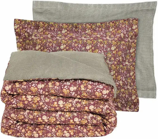 Das Home Happy Σετ Σεντόνια Υπέρδιπλα 240x260εκ. Bordeaux, Green (4τμχ)