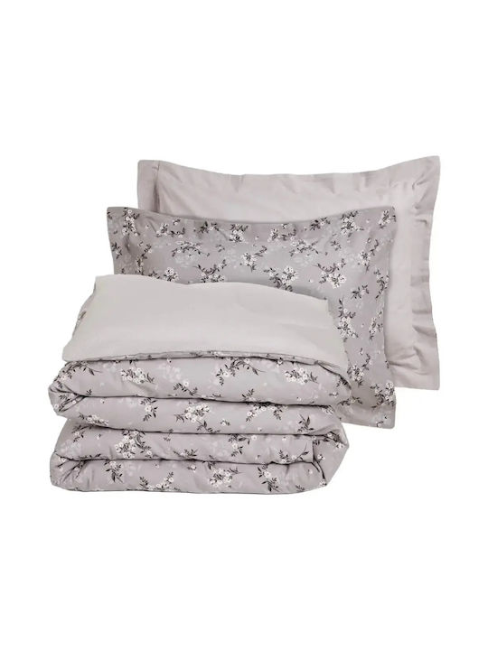 Das Home Happy Σετ Σεντόνια King Size 260x280εκ. Grey, Taupe (4τμχ)