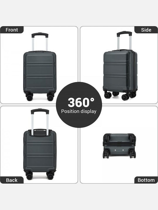 Miss Lulu Cabin Hard Travel Suitcase Gray with 4 Wheels Height 45cm