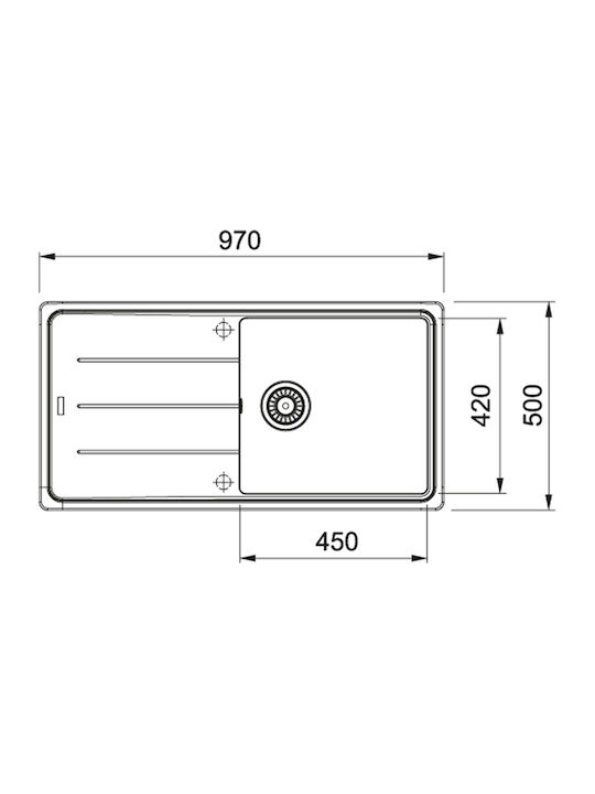 Franke Ένθετος Νεροχύτης Inox με Μπαταρία Μ97xΠ50cm Καφέ
