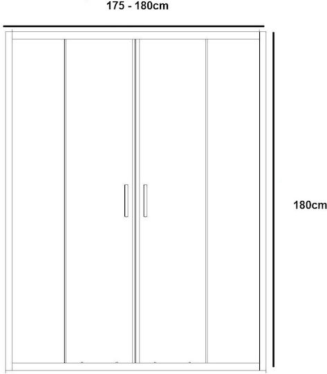 Piccadilly Cabinet Duș cu Glisare Ușă 175-180x180cm Sticlă transparentă Chrome