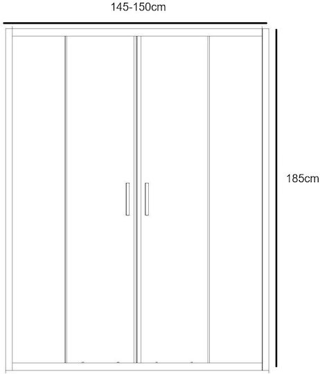 Piccadilly Cabinet Duș cu Glisare Ușă 145-150x185cm Sticlă transparentă Chrome