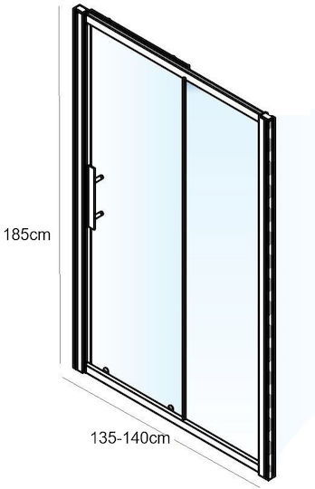 Piccadilly Cabinet Duș cu Glisare Ușă 135-140x185cm Sticlă transparentă Chrome