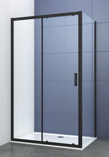 Piccadilly Cabinet Duș cu Glisare Ușă 115-120x195cm Sticlă transparentă Negru