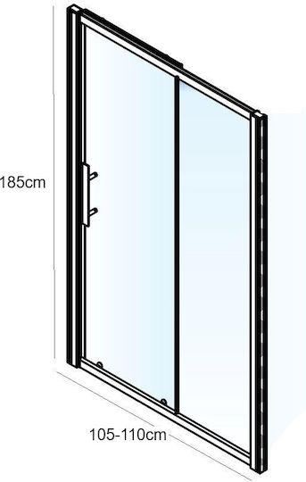 Piccadilly Cabinet Duș cu Glisare Ușă 105-110x185cm Sticlă transparentă Chrome