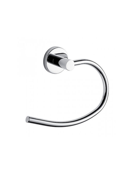 Piccadilly Single Wall-Mounted Bathroom Ring Silver