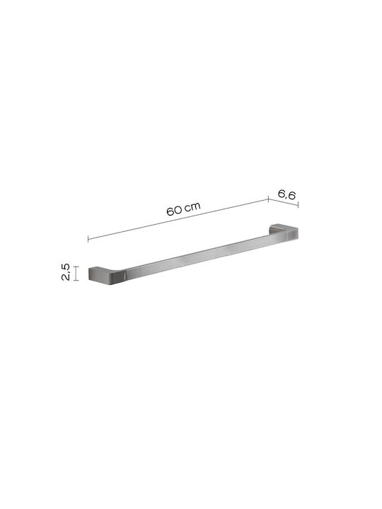 Gedy Pirinei Single Wall-Mounted Bathroom Rail Inox Silver