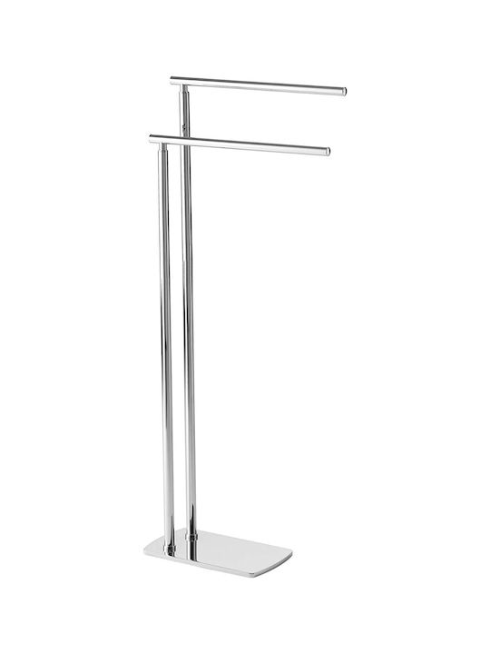 Gedy Double Wall-Mounted Bathroom Rail Inox Silver
