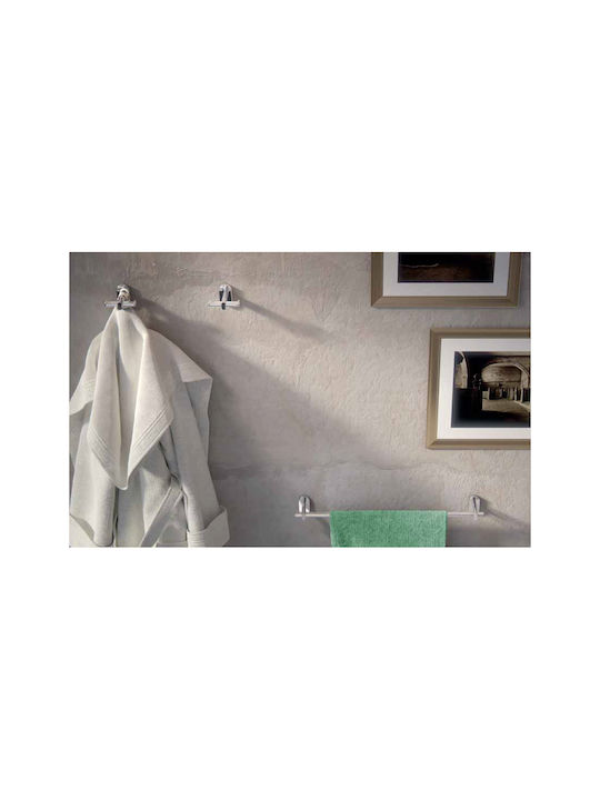 Gedy Single Wall-Mounted Bathroom Rail Inox Silver