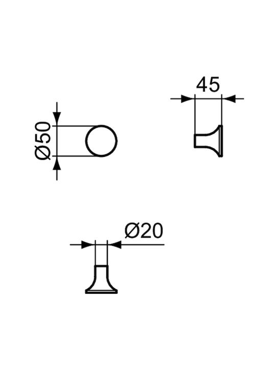 Ideal Standard Кука за банята Едно с винтове 50x50см Сребрист