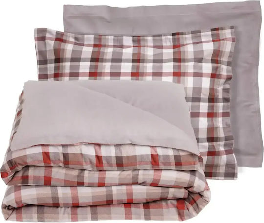 Das Home Duvet Cover Set Cotton Single with Pillowcase 160x240 Happy Taupe
