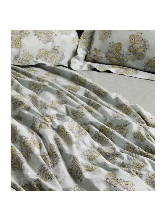 Das Home Set Baumwoll-Bettbezug 160x240cm Einzel mit Kissenbezug Happy Mint