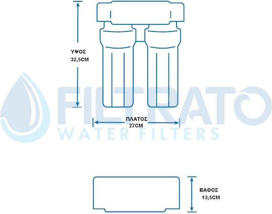 Pentair 2G Slimline Water Filtration System Double Under Sink Micron ½" with Faucet & Replacement Filter 57-0083/6